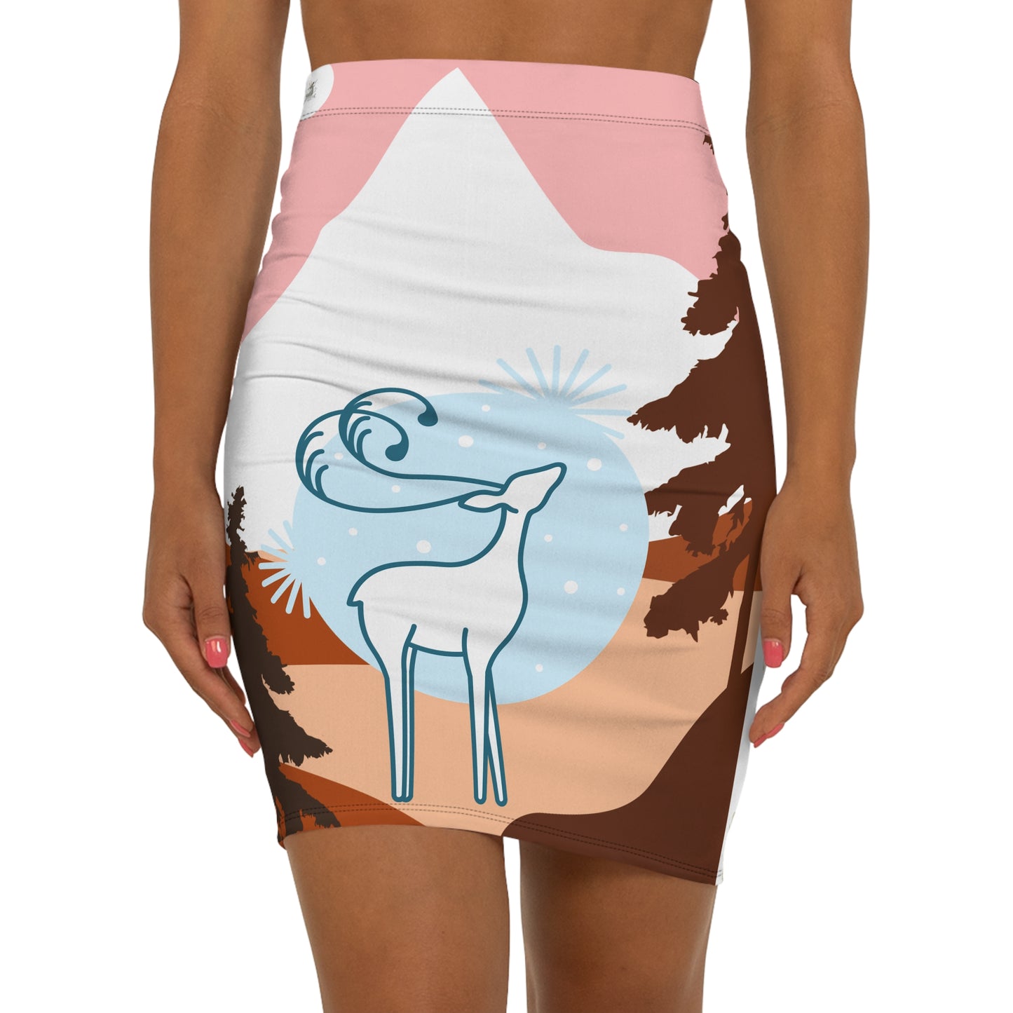 Nature-Inspired Women's Pencil Skirt, AOP Skirt, Trendy Office Wear, Casual Skirt, Holiday Outfit, Gift for Her