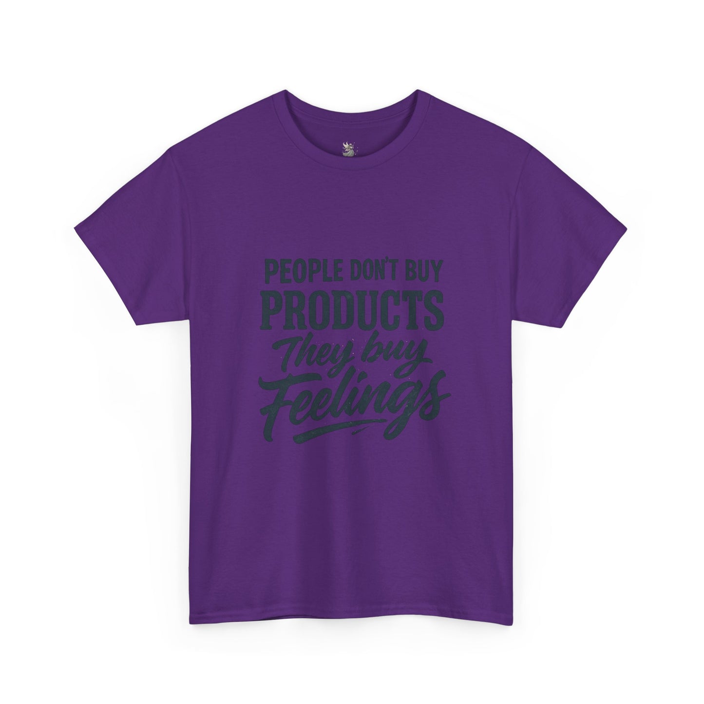 Unisex Heavy Cotton Tee: 'People Don't Buy Products, They Buy Feelings' - Casual Fashion, Gift Idea, Everyday Wear, Comfortable Style, [...]