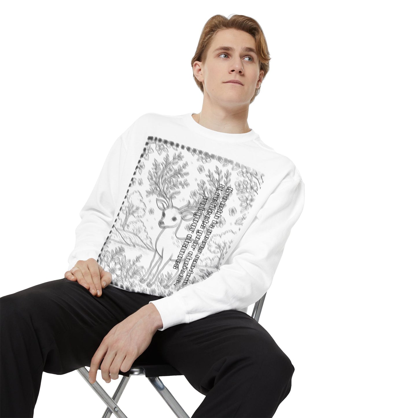 Stylish Unisex Sweatshirt with Deer Design, Cozy Autumn Loungewear, Gift for Him/Her, Perfect for Holidays, Nature Lovers