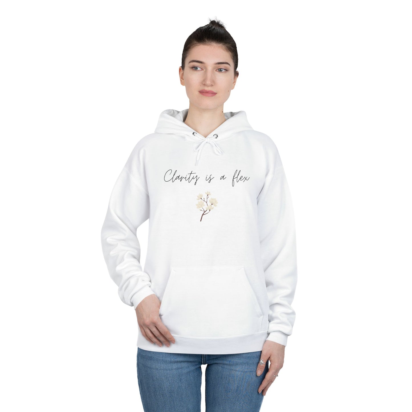 Charity Is a Flower Hoodie — Minimal Floral Charity Quote Pullover
