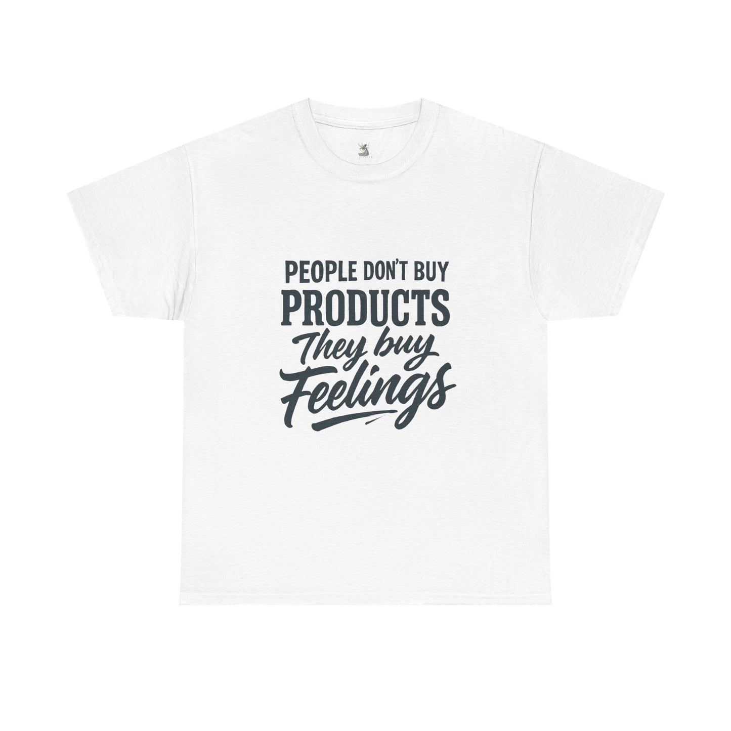 Unisex Heavy Cotton Tee: 'People Don't Buy Products, They Buy Feelings' - Casual Fashion, Gift Idea, Everyday Wear, Comfortable Style, [...]