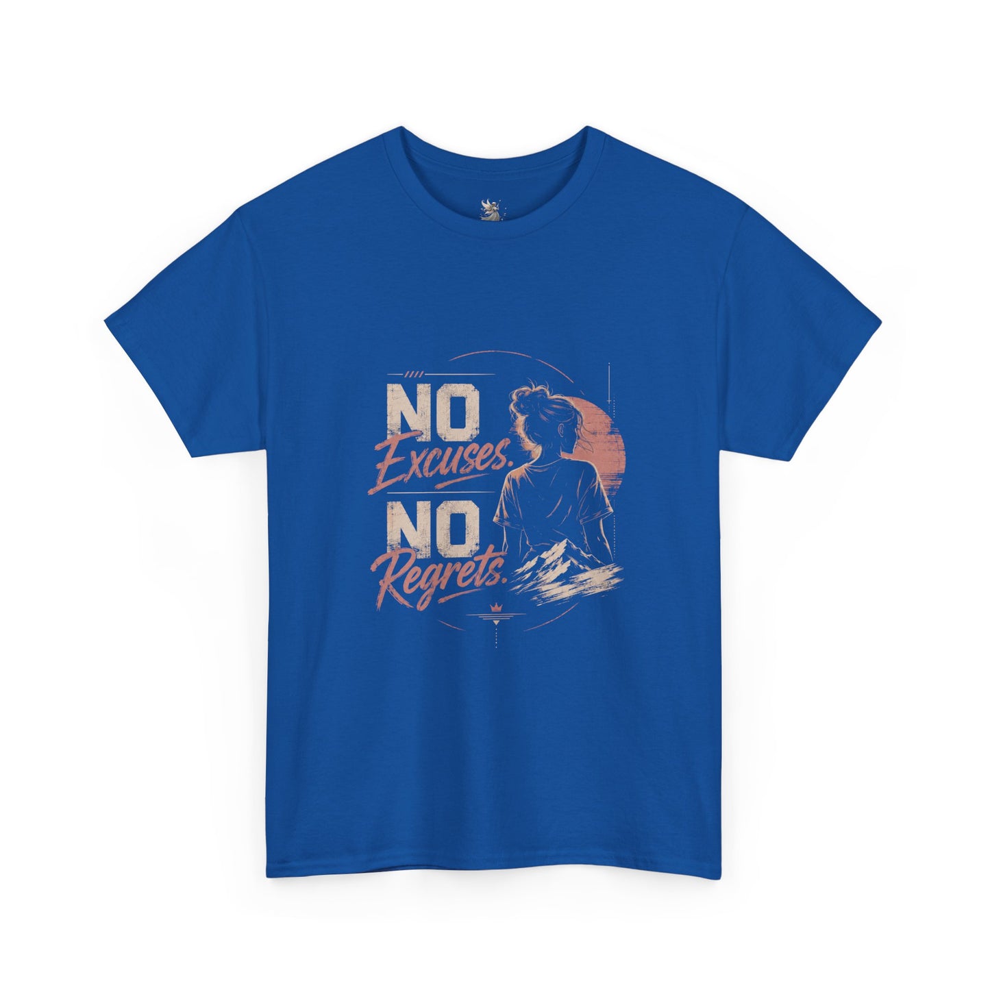 No Excuses No Regrets Tee | Motivational Graphic T-Shirt | Silhouette Design