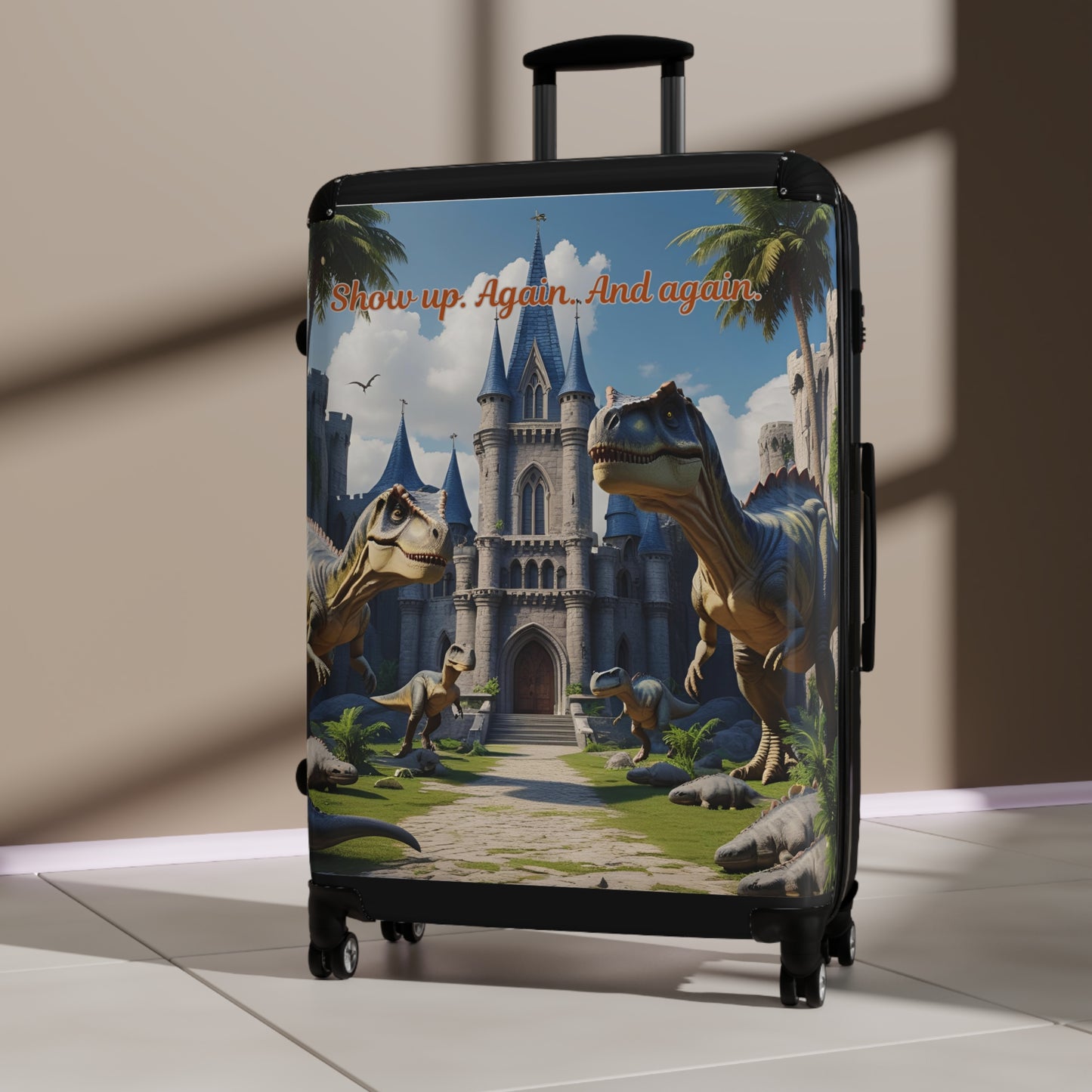 Whimsical Dinosaur Suitcase - Adventure Travel Bag, Kids Luggage, Unique Travel Accessory, Fun Gift, Family Vacations