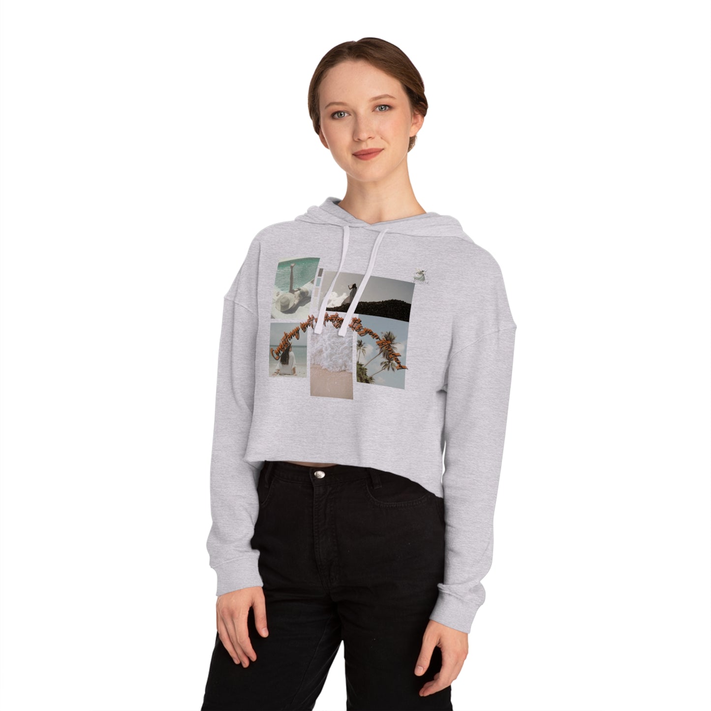 Stylish Cropped Hoodie, Casual Summer Fashion, Gift for Beach Lovers, Trendy Outfit, Women's Streetwear