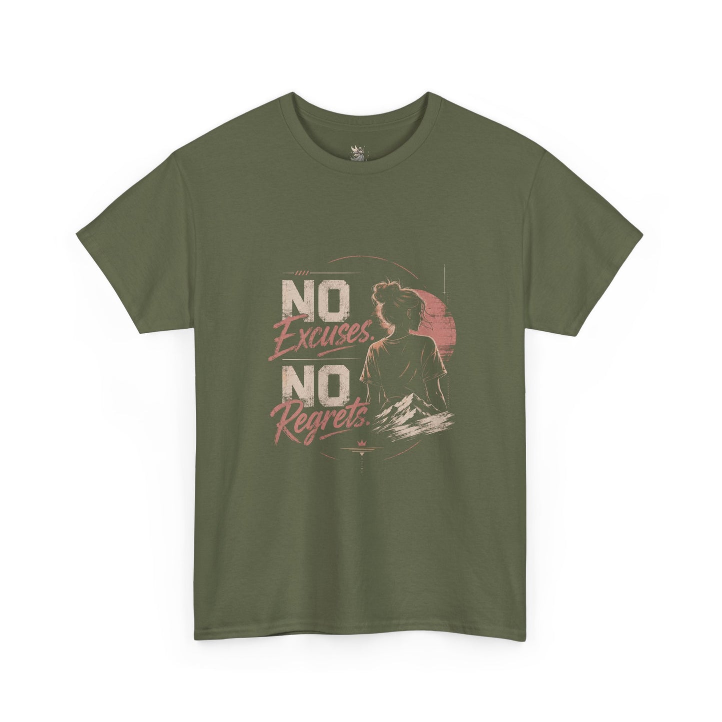 No Excuses No Regrets Tee | Motivational Graphic T-Shirt | Silhouette Design