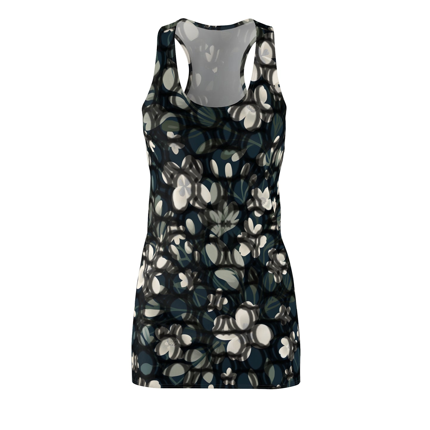 Stylish Floral Racerback Dress, Lightweight Summer Dress, Casual Beach Outfit, Perfect for Festivals, Outdoor Events, and Everyday Wear