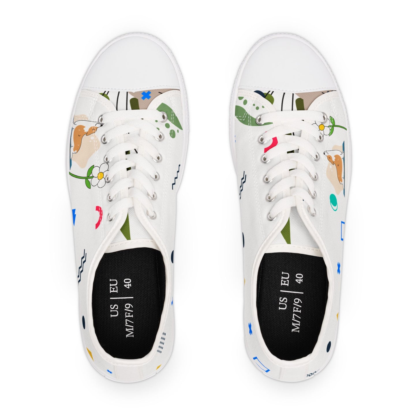 Stylish Floral Low Top Sneakers for Women, Casual Everyday Footwear, Spring/Summer Fashion, Gift for Her