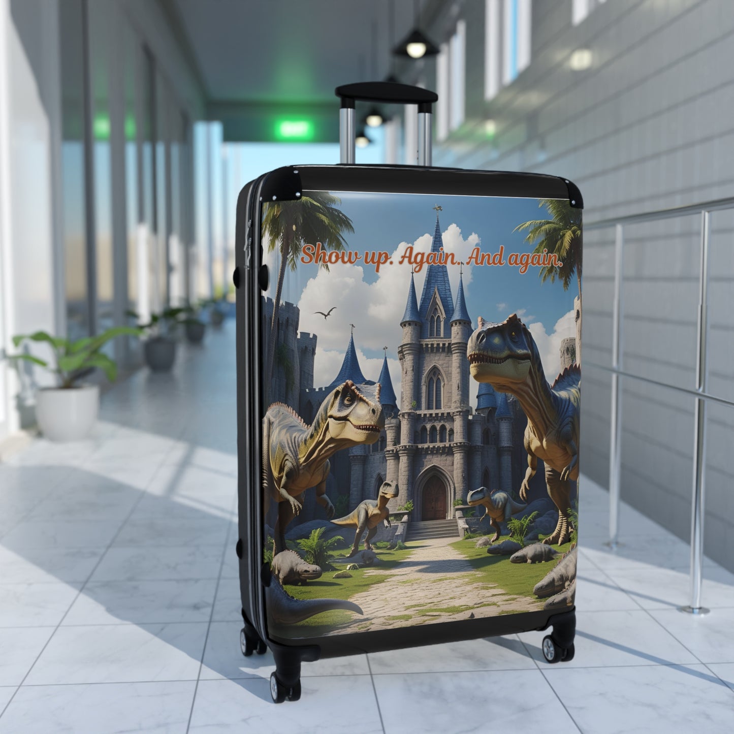 Whimsical Dinosaur Suitcase - Adventure Travel Bag, Kids Luggage, Unique Travel Accessory, Fun Gift, Family Vacations