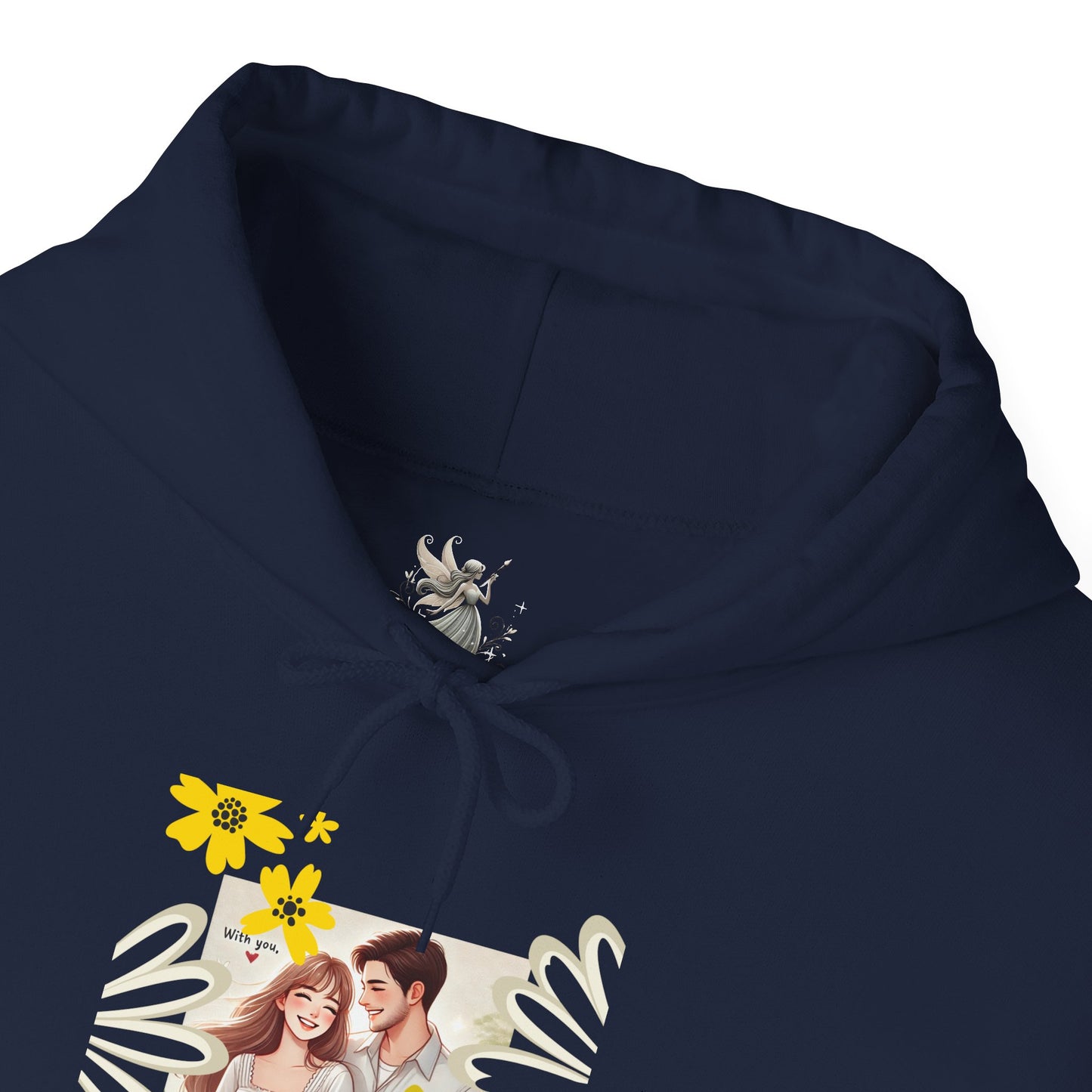 Romantic Couple Hooded Sweatshirt, Cozy Sweatshirts, Couple Gift, Valentine's Day Hoodie, Unisex Hooded Sweatshirt, Floral Hoodies