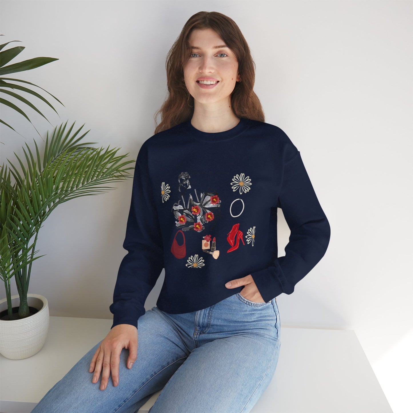 Fashion Illustration Sweatshirt - Modern Woman Style