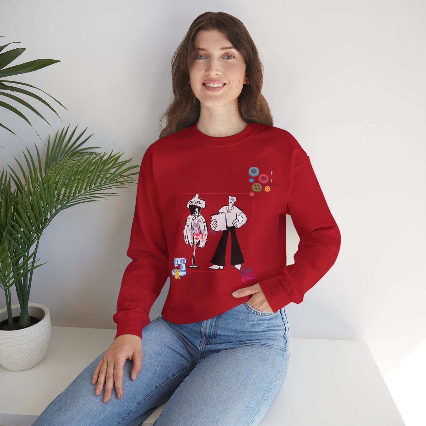 Chic Artistic Crewneck Sweatshirt - Unique Graphic Art, Cozy Gift for Art Lovers, Stylish Layering for Any Occasion, Trendy Sweatshirt