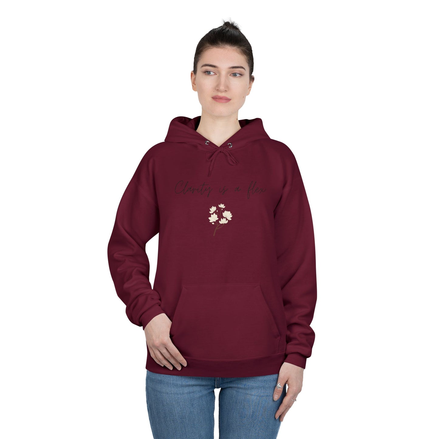 Charity Is a Flower Hoodie — Minimal Floral Charity Quote Pullover