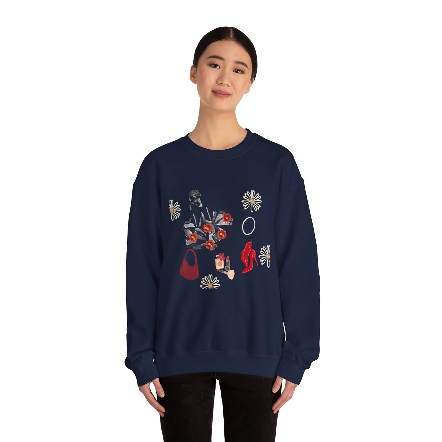 Fashion Illustration Sweatshirt - Modern Woman Style
