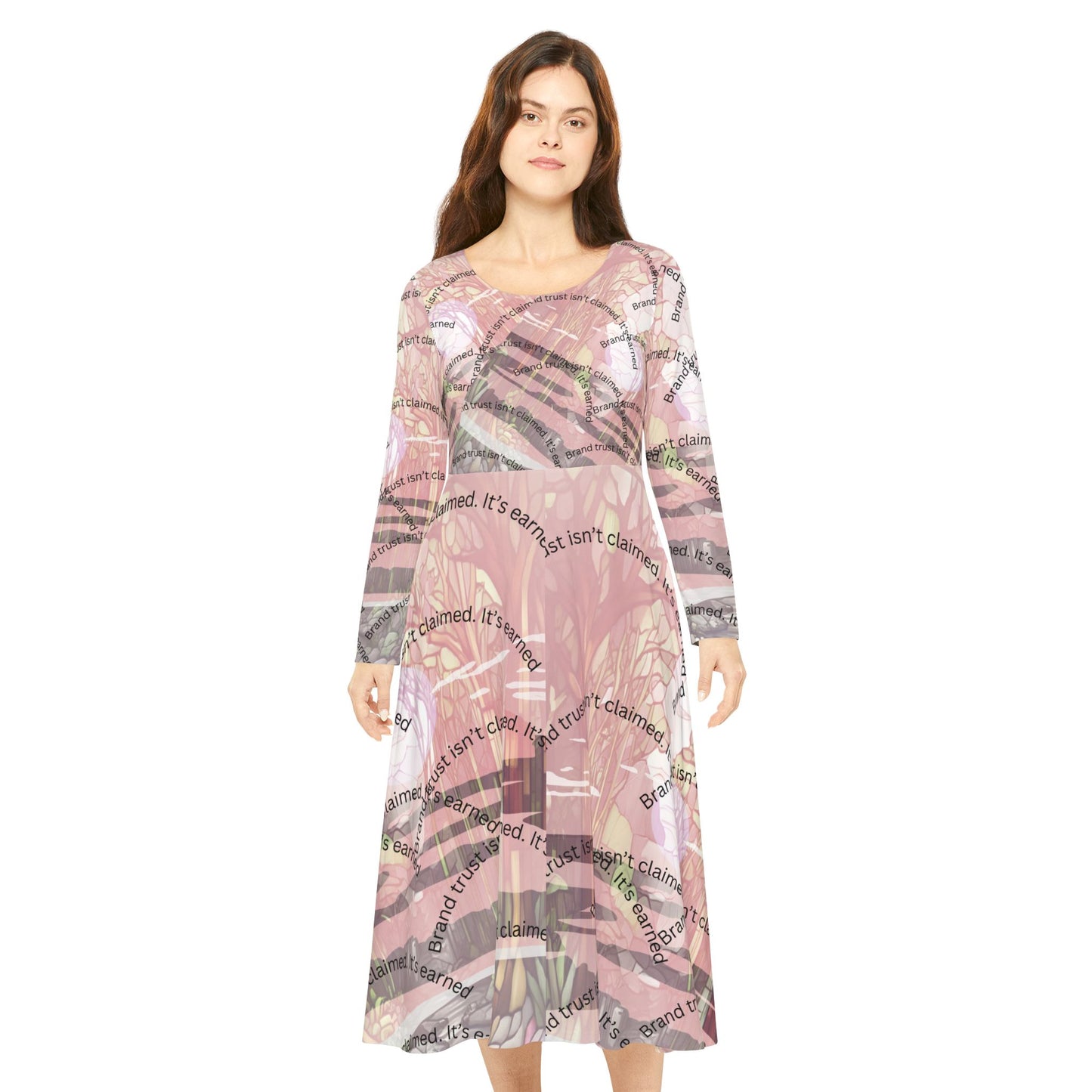 Women's Long Sleeve Dance Dress, Whimsical Floral Dance Outfit, Bohemian Dress, Ideal for Performances, Spring Parties, Dance Recitals