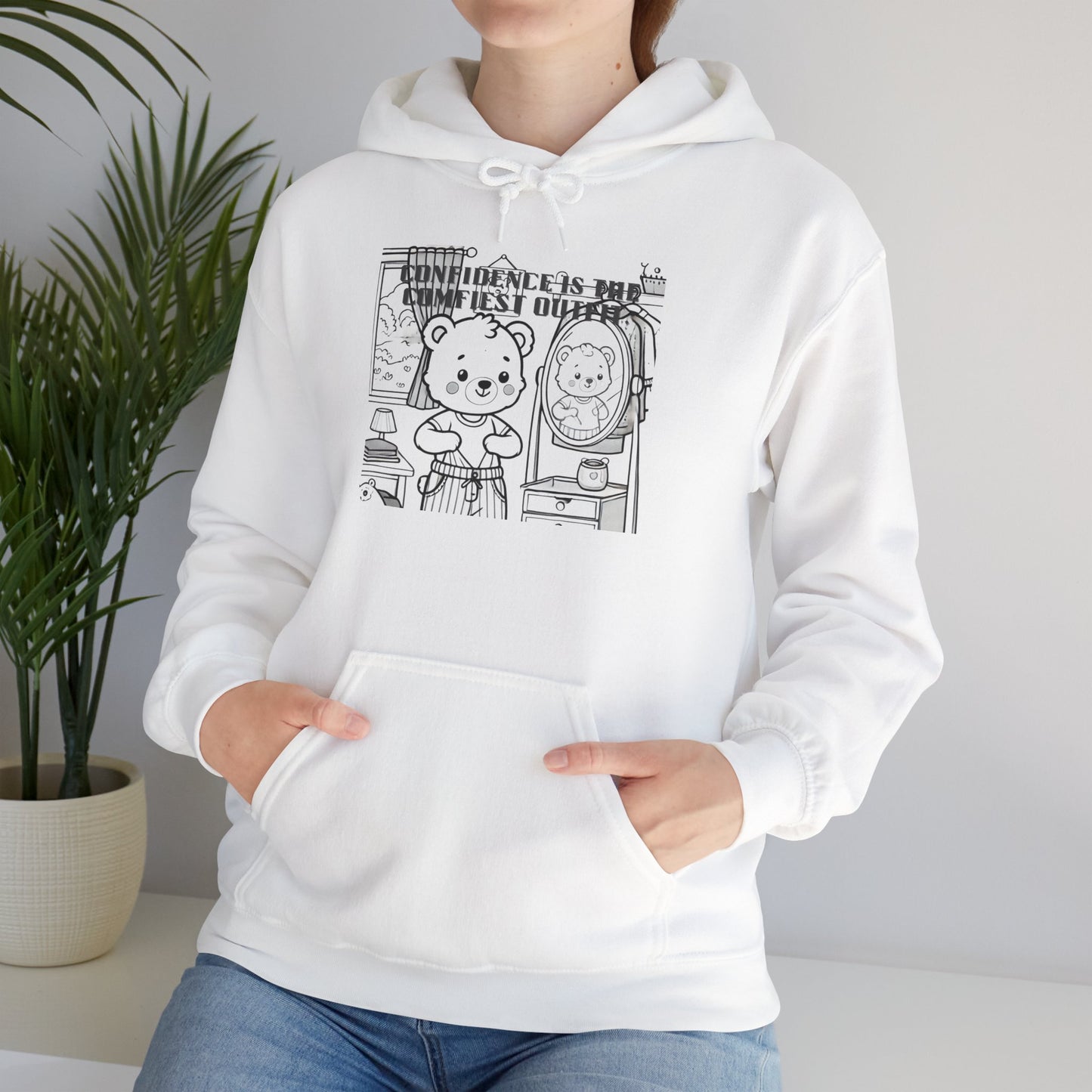 Cozy Character Hoodie with Cute Graphic, Unisex Sweatshirt, Casual Hooded Sweatshirt, Gift for Friends, Cartoon Print Hoodie, Everyday Wear