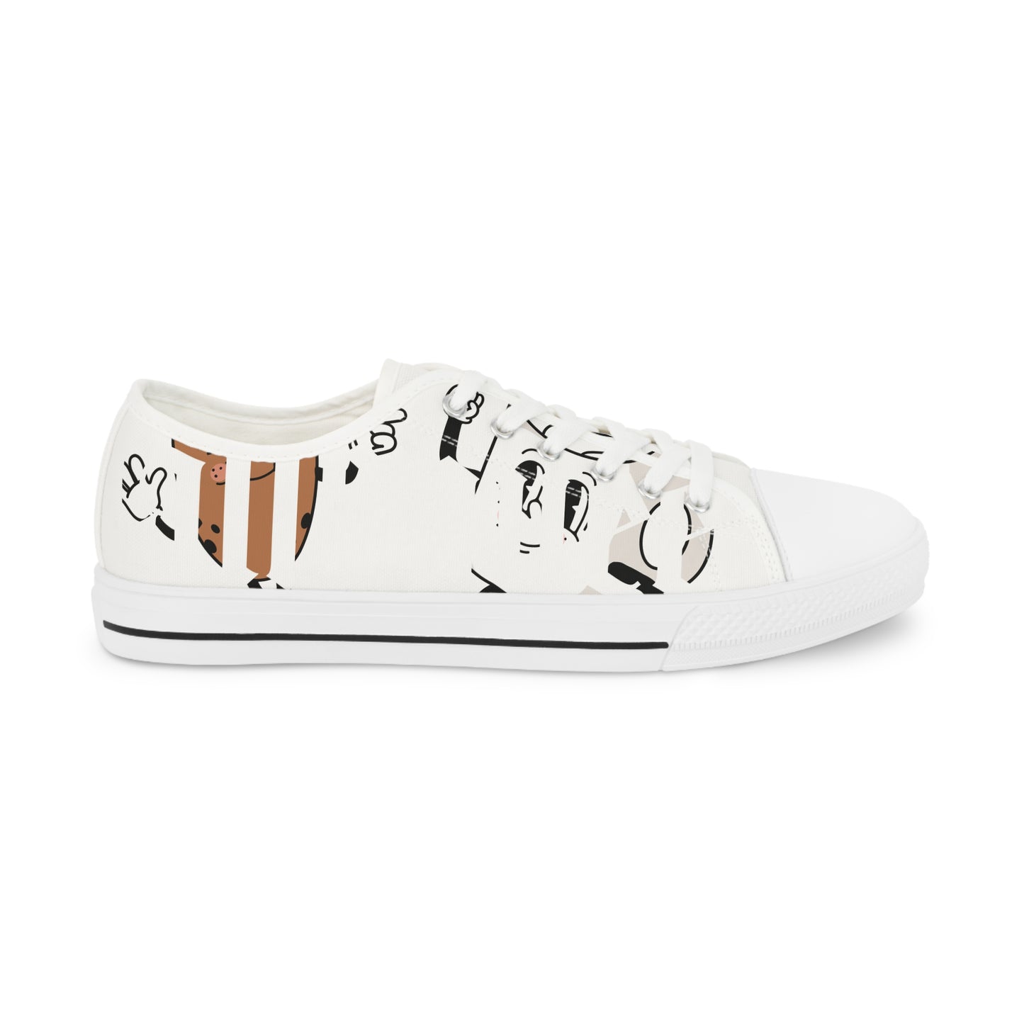Playful Cartoon Sneakers for Men, Cute Low Top Shoes, Casual Footwear, Unique Gift for Teens, Fun Everyday Sneakers