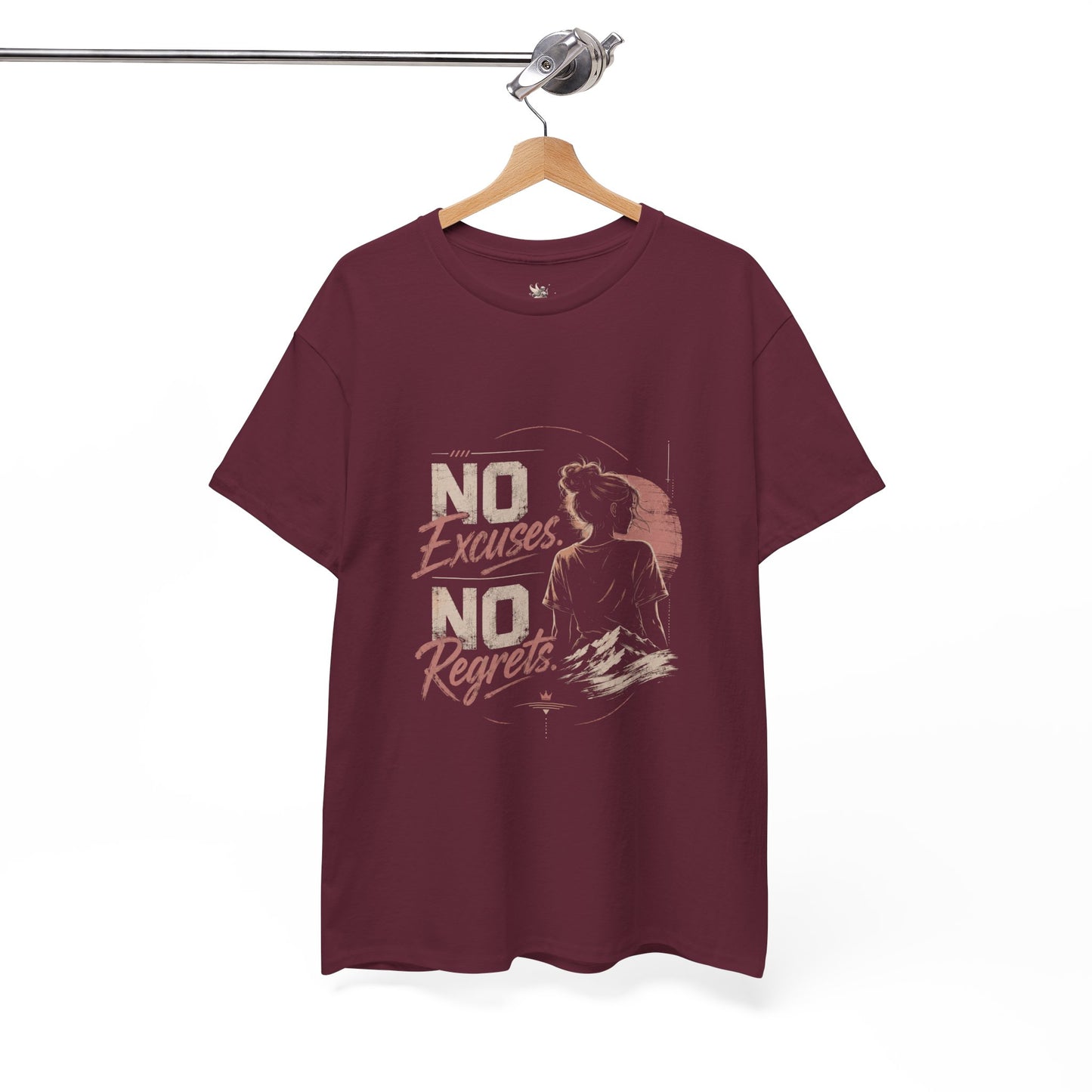 No Excuses No Regrets Tee | Motivational Graphic T-Shirt | Silhouette Design
