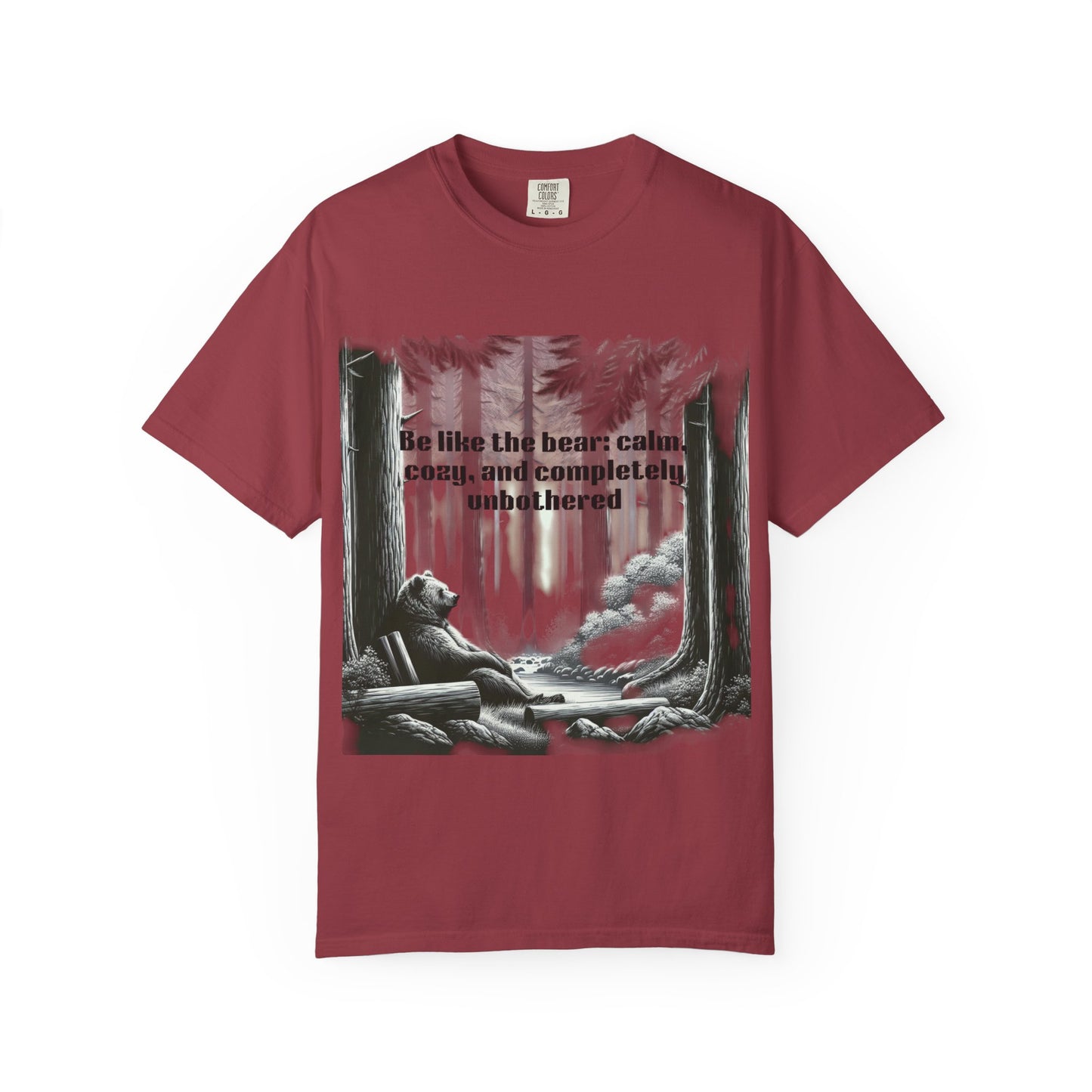 Calm Bear Motivational T-Shirt, Relaxed Fit Cotton Tee, Nature Lover Gift, Inspirational Shirt, Outdoor Adventure Apparel