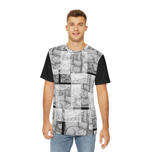 Men's Artistic Patterned Tee, Trendy Summer Shirt, Unique Graphic Tee, Casual Wear, Gift for Art Lovers, Vacation Outfit