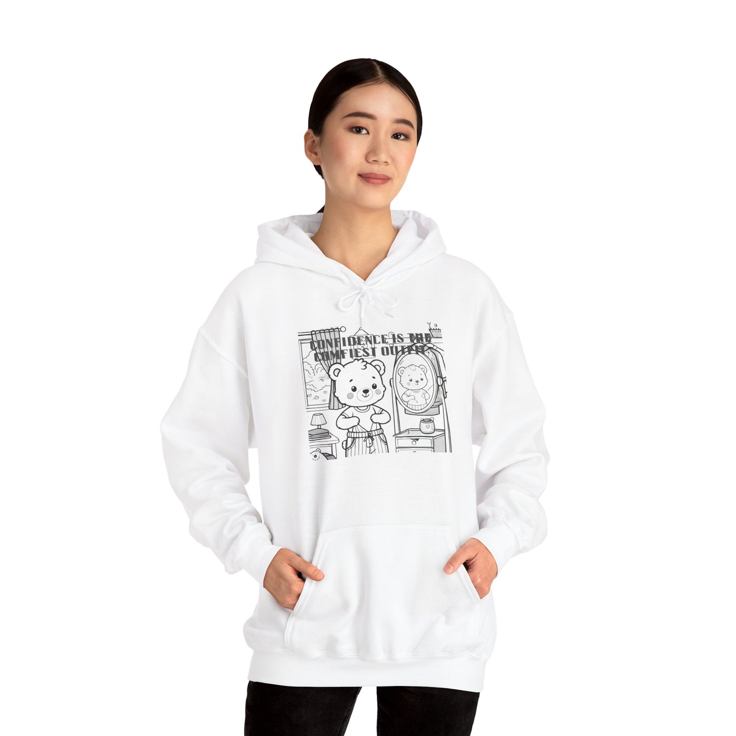 Cozy Character Hoodie with Cute Graphic, Unisex Sweatshirt, Casual Hooded Sweatshirt, Gift for Friends, Cartoon Print Hoodie, Everyday Wear