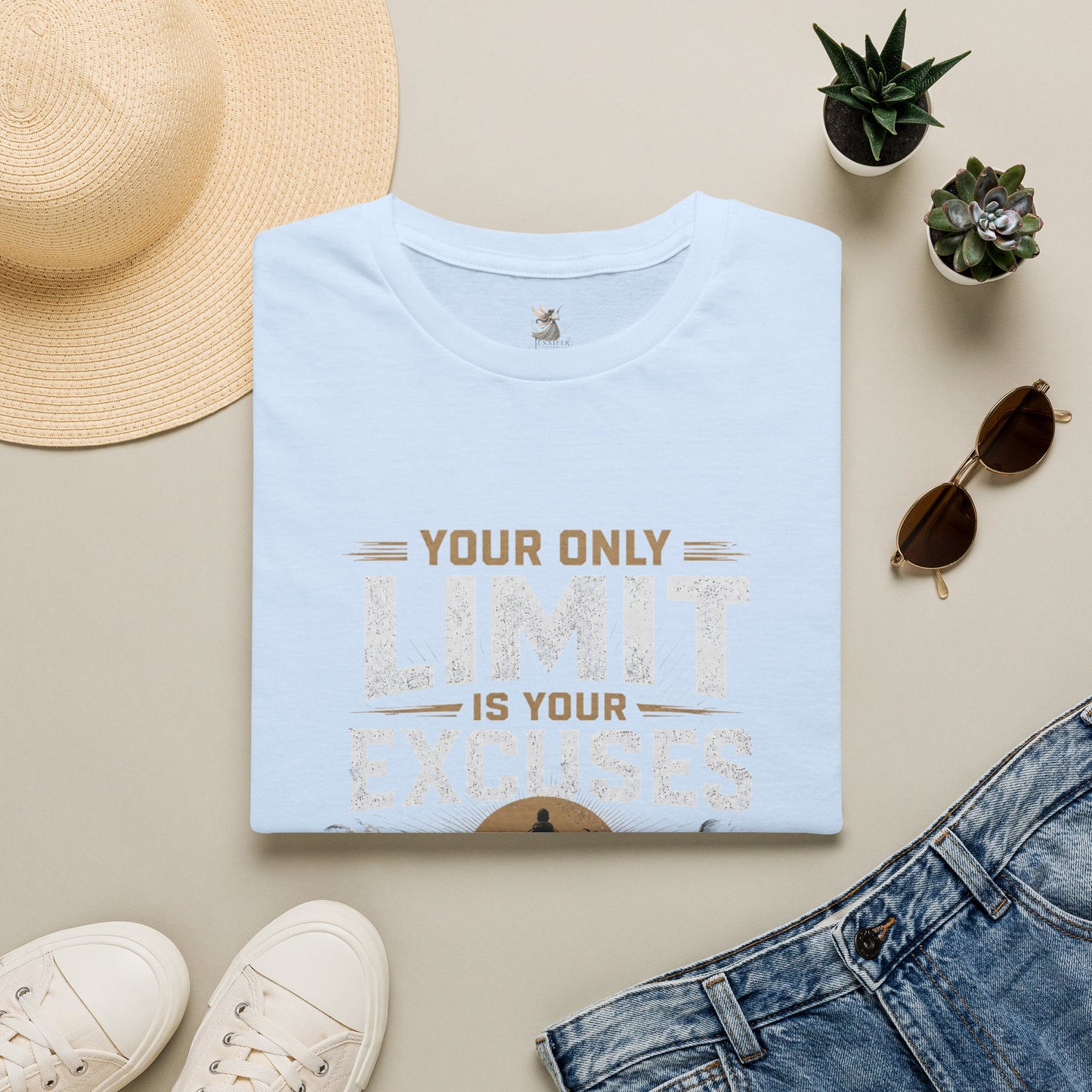 Your Only Limit Is Your Excuses T-Shirt | Motivational Quote Tee