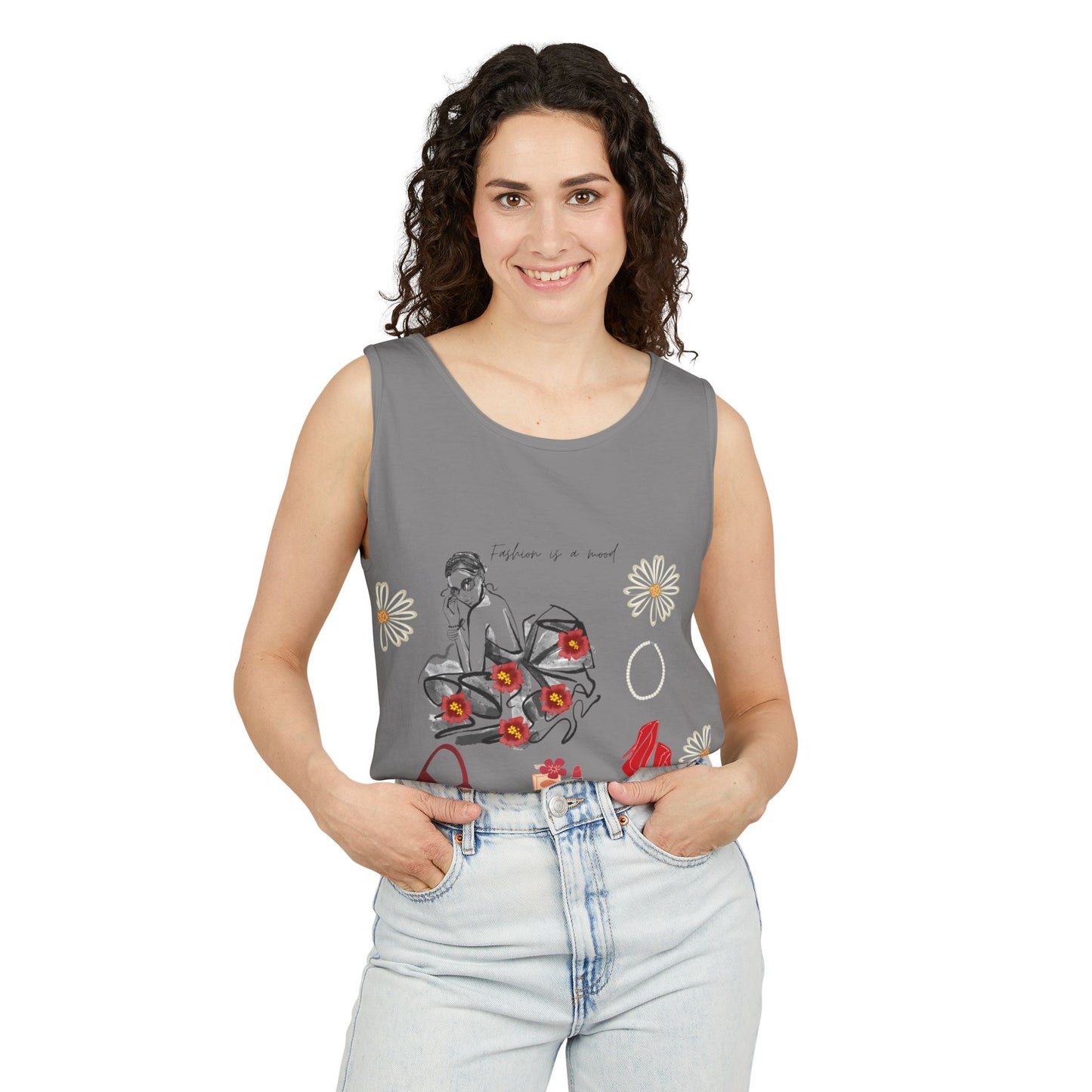 Stylish Fashionista Tank Top, trendsetter tank, summer apparel, gift for fashion lovers, casual chic top, vibrant summer style