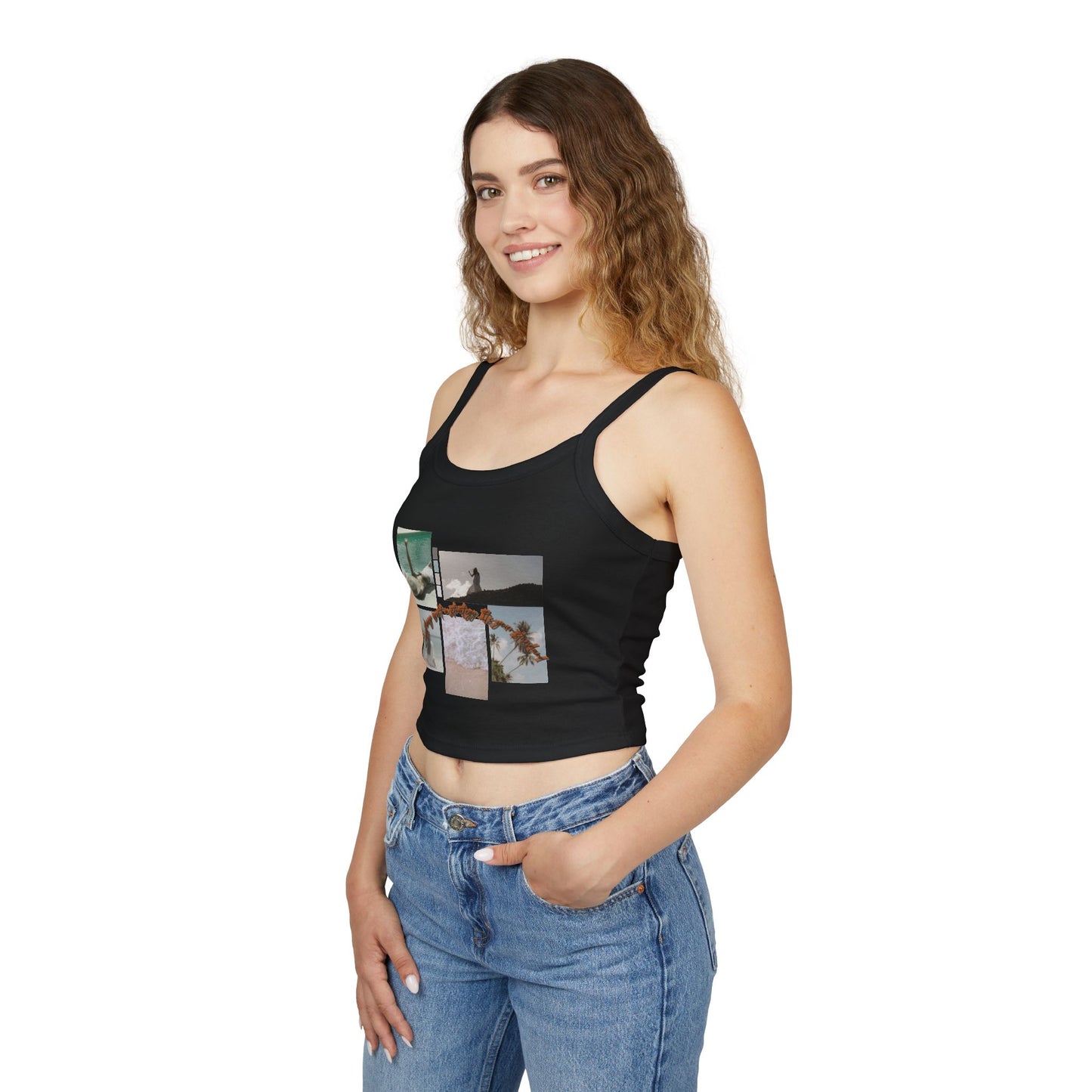 Chic Women's Spaghetti Strap Tank Top, Summer Essential, Vacation Wear, Beach Party, Casual Outfit, Stylish Layering Top