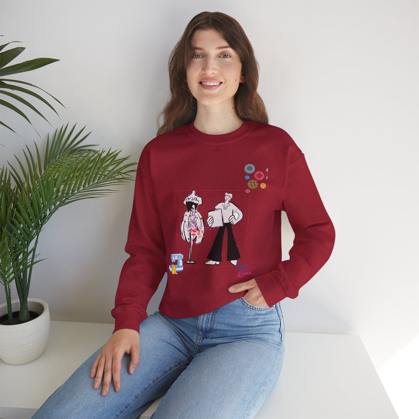 Chic Artistic Crewneck Sweatshirt - Unique Graphic Art, Cozy Gift for Art Lovers, Stylish Layering for Any Occasion, Trendy Sweatshirt