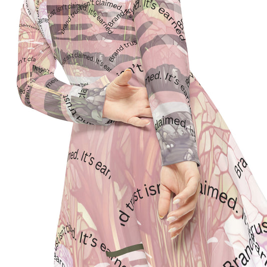 Women's Long Sleeve Dance Dress, Whimsical Floral Dance Outfit, Bohemian Dress, Ideal for Performances, Spring Parties, Dance Recitals