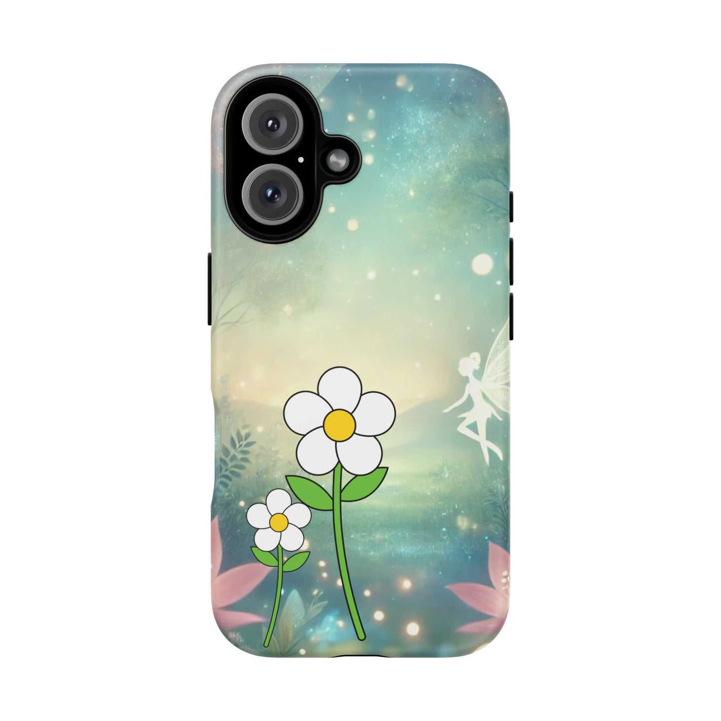 Flower Fairy Phone Case, Tough Phone Cover, Floral Design, Fairy Aesthetic, Gift for Her, Spring Decor, Cute Case for Friends