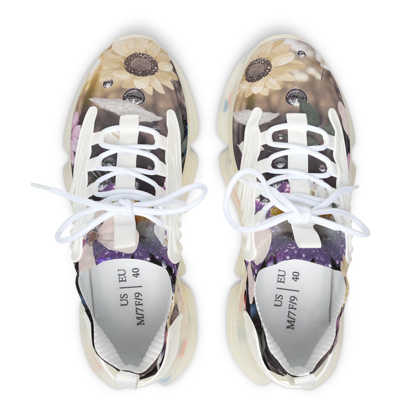 Floral Women's Mesh Sneakers - Stylish Athletic Shoes for Summer, Casual Walks, Fitness, Lightweight Sneakers, Gift for Her