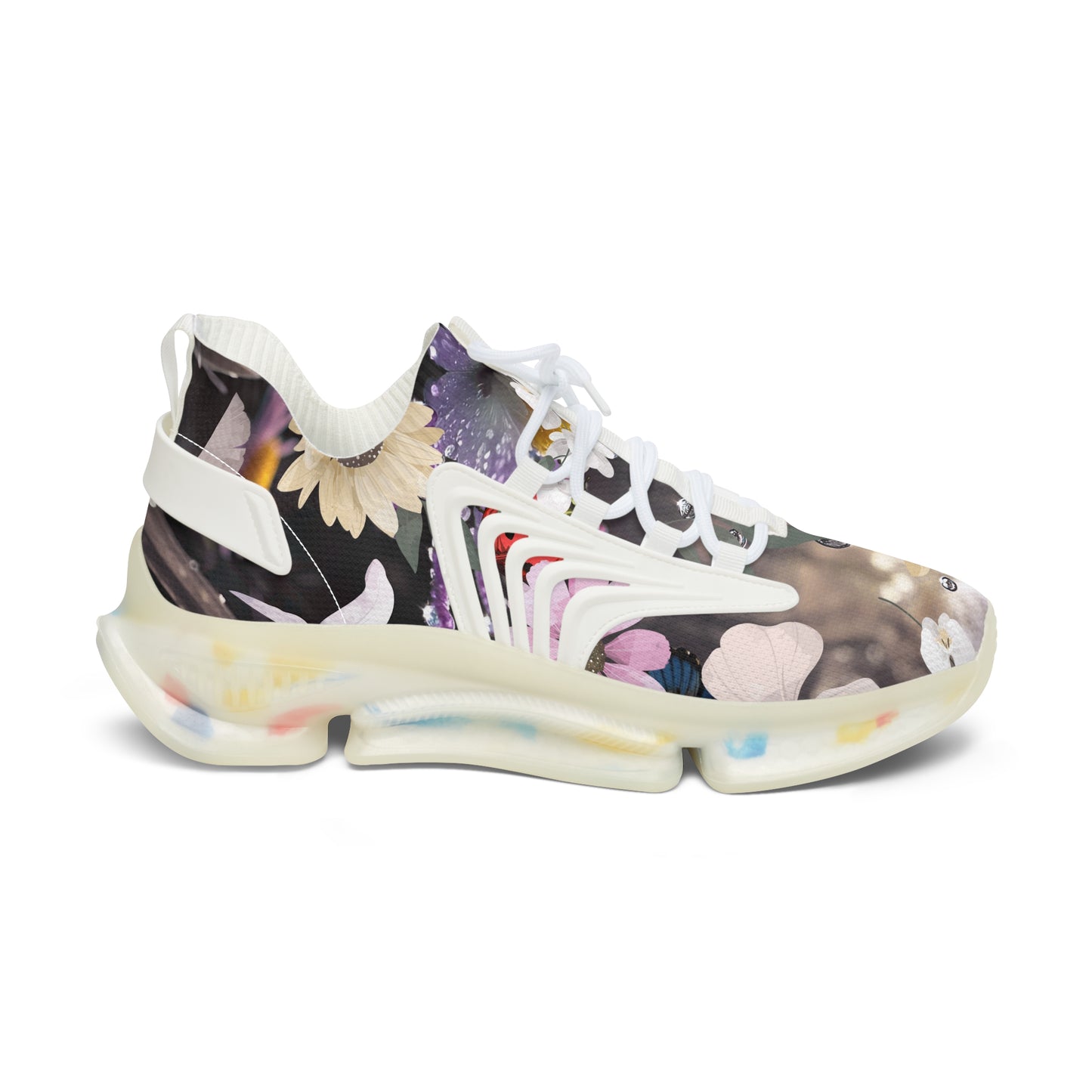 Floral Women's Mesh Sneakers - Stylish Athletic Shoes for Summer, Casual Walks, Fitness, Lightweight Sneakers, Gift for Her