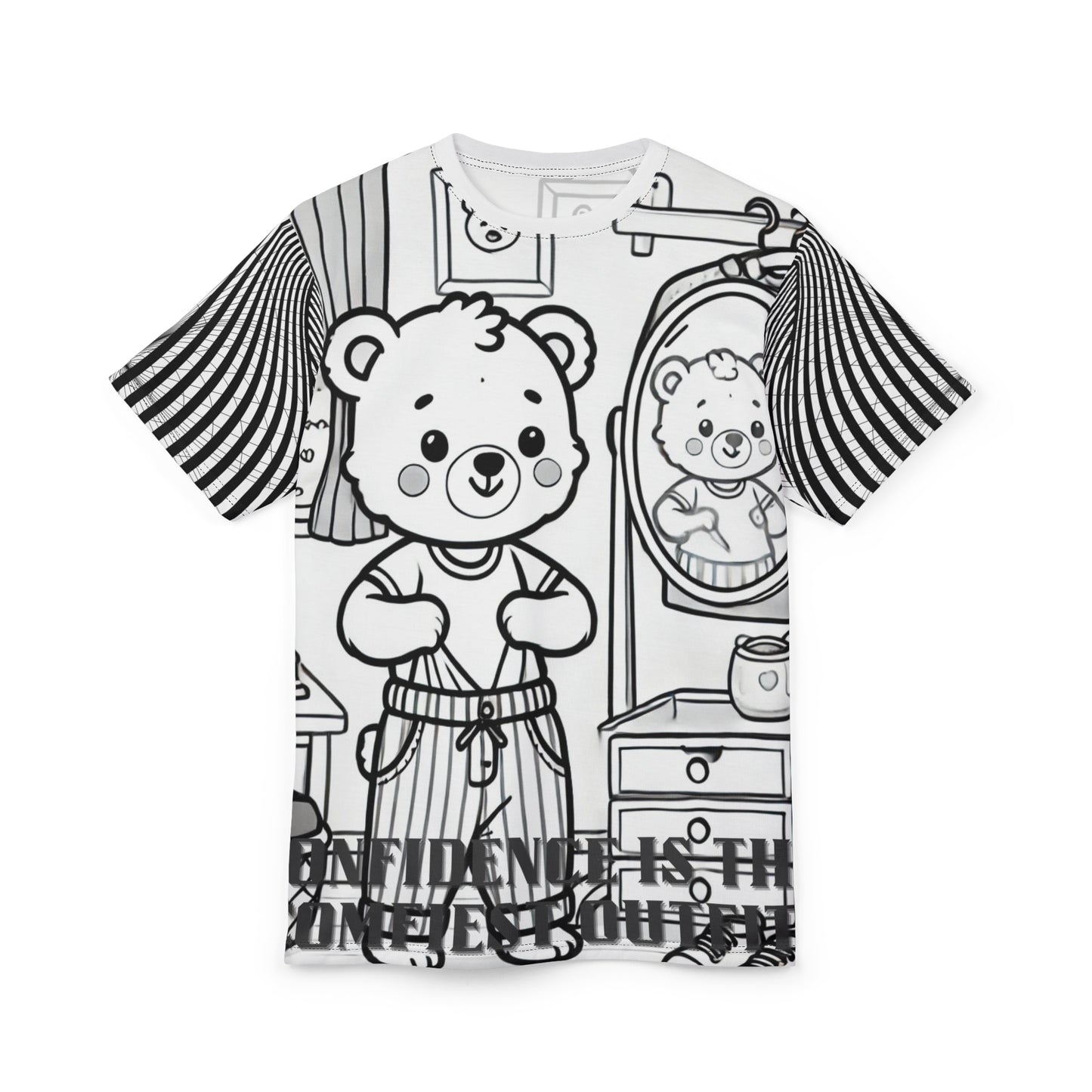Cute Bear Confidence Tee, Unisex T-Shirt, Graphic Tee, Fun Fashion, Gift for Kids, Positive Vibes