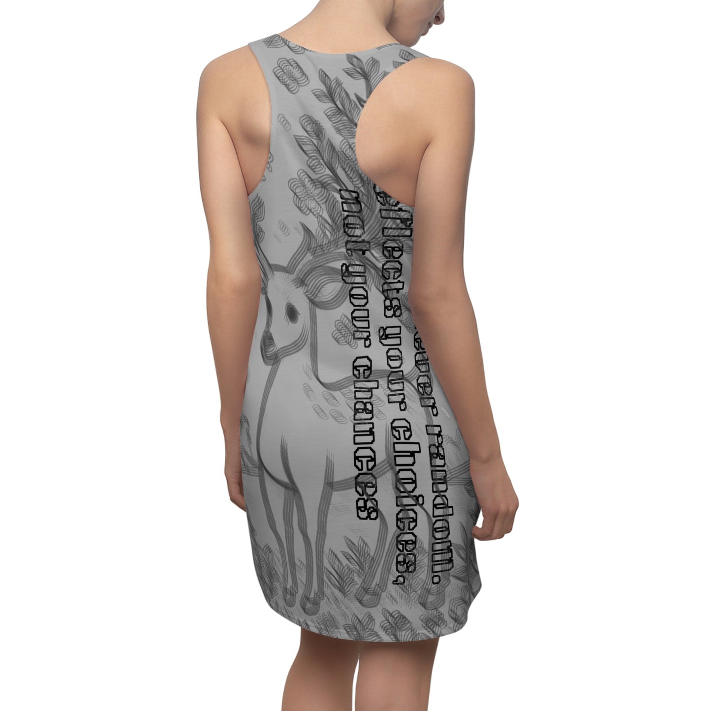 Nature-Inspired Motivational Dress, AOP Racerback Dress, Casual Summer Dress, Gift for Nature Lovers, Inspirational Dress