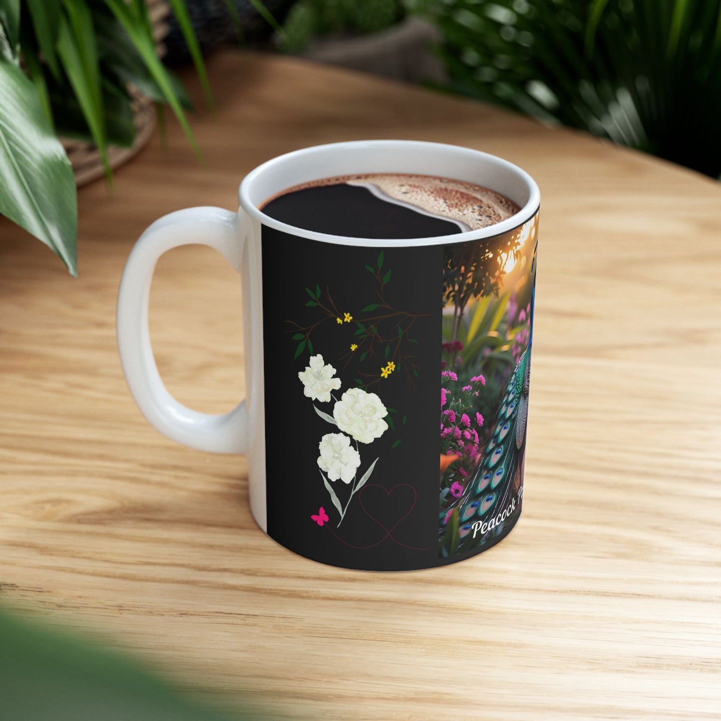 Peacock Pair Love Ceramic Mug - Dance of Love, Gift for Nature Lovers, Cute Couples Mug, Unique Home Decor, Animal Lover Gift