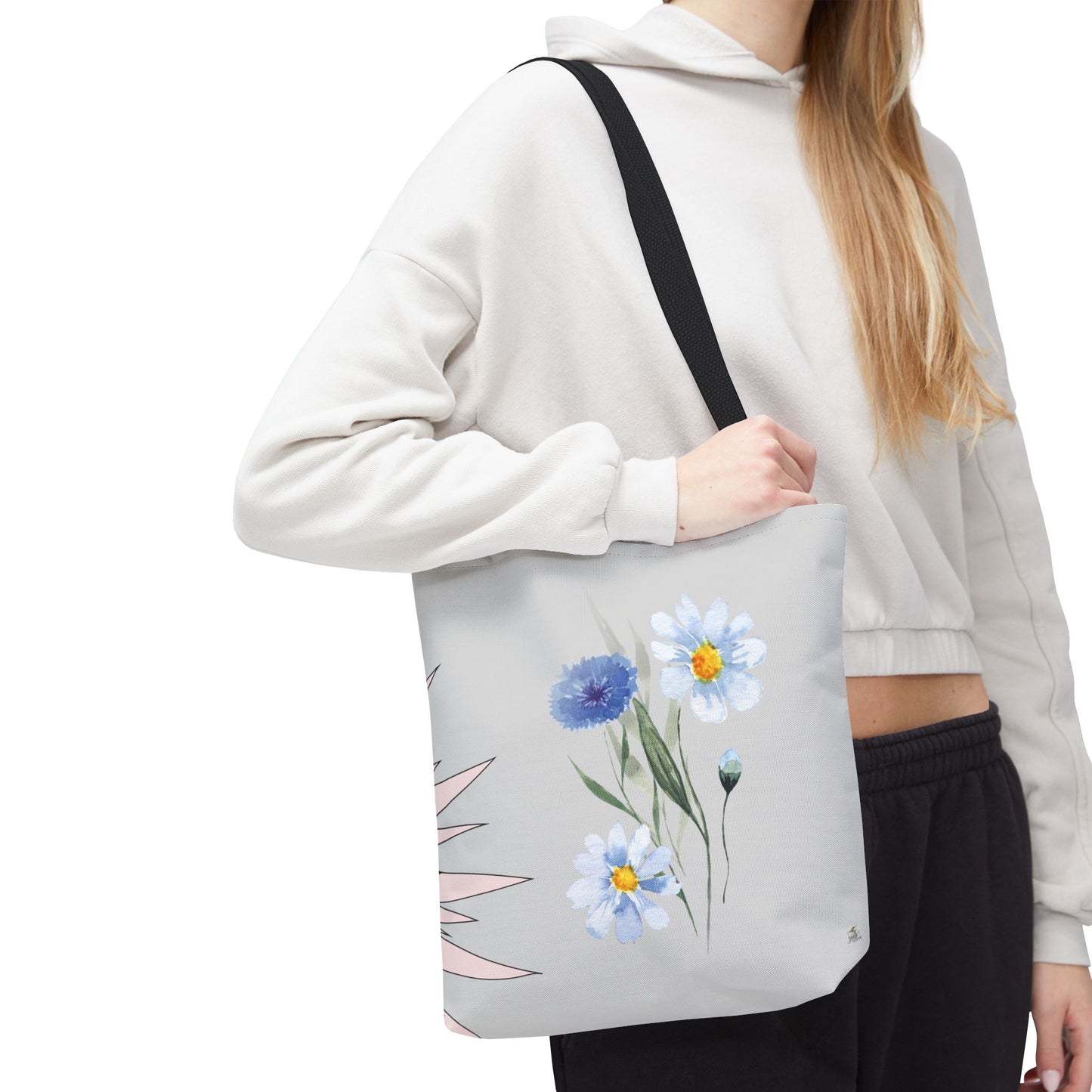 Charming Floral & Cute Bird Tote Bag, Eco-Friendly Shopping Bag, Great for Casual Outings, Gifts for Nature Lovers, Spring Accessories