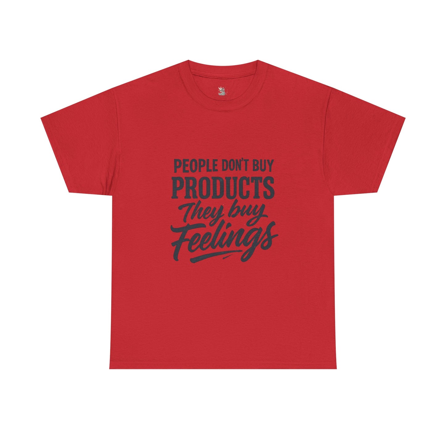 Unisex Heavy Cotton Tee: 'People Don't Buy Products, They Buy Feelings' - Casual Fashion, Gift Idea, Everyday Wear, Comfortable Style, [...]