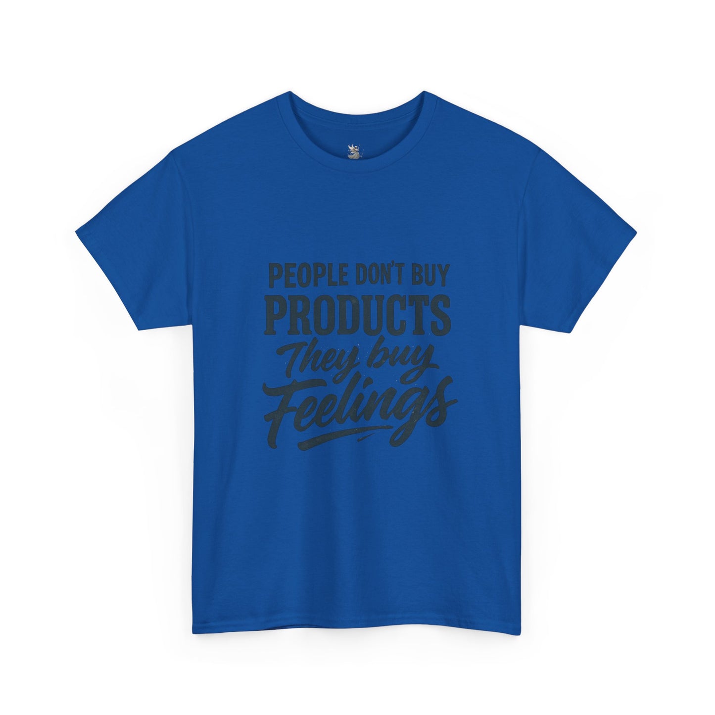 Unisex Heavy Cotton Tee: 'People Don't Buy Products, They Buy Feelings' - Casual Fashion, Gift Idea, Everyday Wear, Comfortable Style, [...]