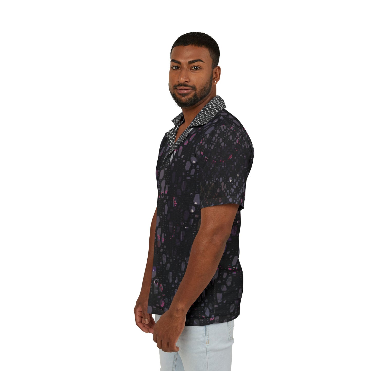 Stylish Men's Hawaiian Camp Shirt, Casual Summer Attire, Beach Parties, Vacations, Festivals, Relaxed Fit, AOP Print