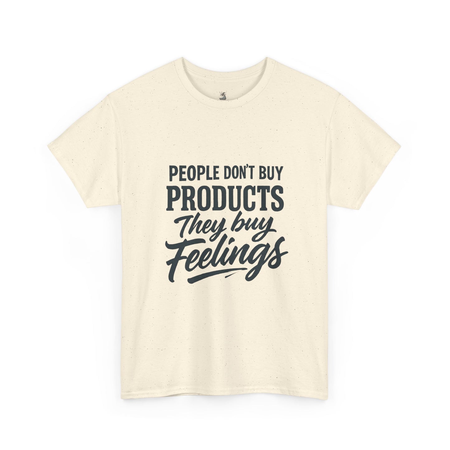 Unisex Heavy Cotton Tee: 'People Don't Buy Products, They Buy Feelings' - Casual Fashion, Gift Idea, Everyday Wear, Comfortable Style, [...]