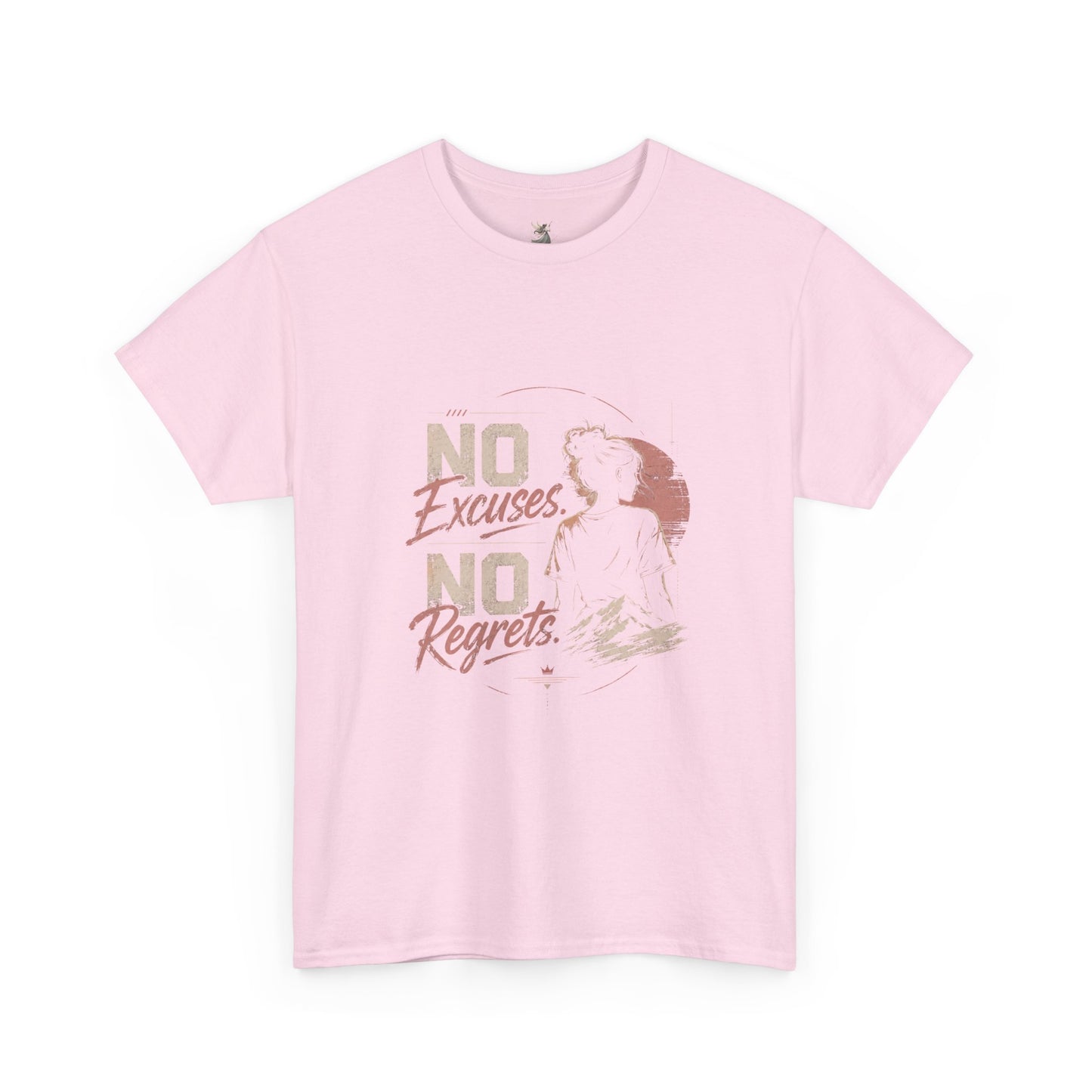 No Excuses No Regrets Tee | Motivational Graphic T-Shirt | Silhouette Design