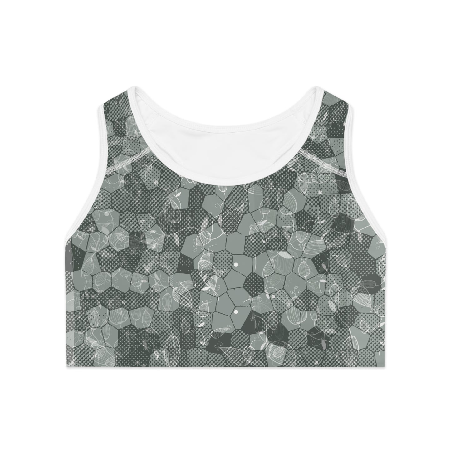 Stylish Sports Bra with Unique Hexagonal Pattern, Activewear for Yoga, Fitness, Dance, Gym, Workout, Gift for Athletes