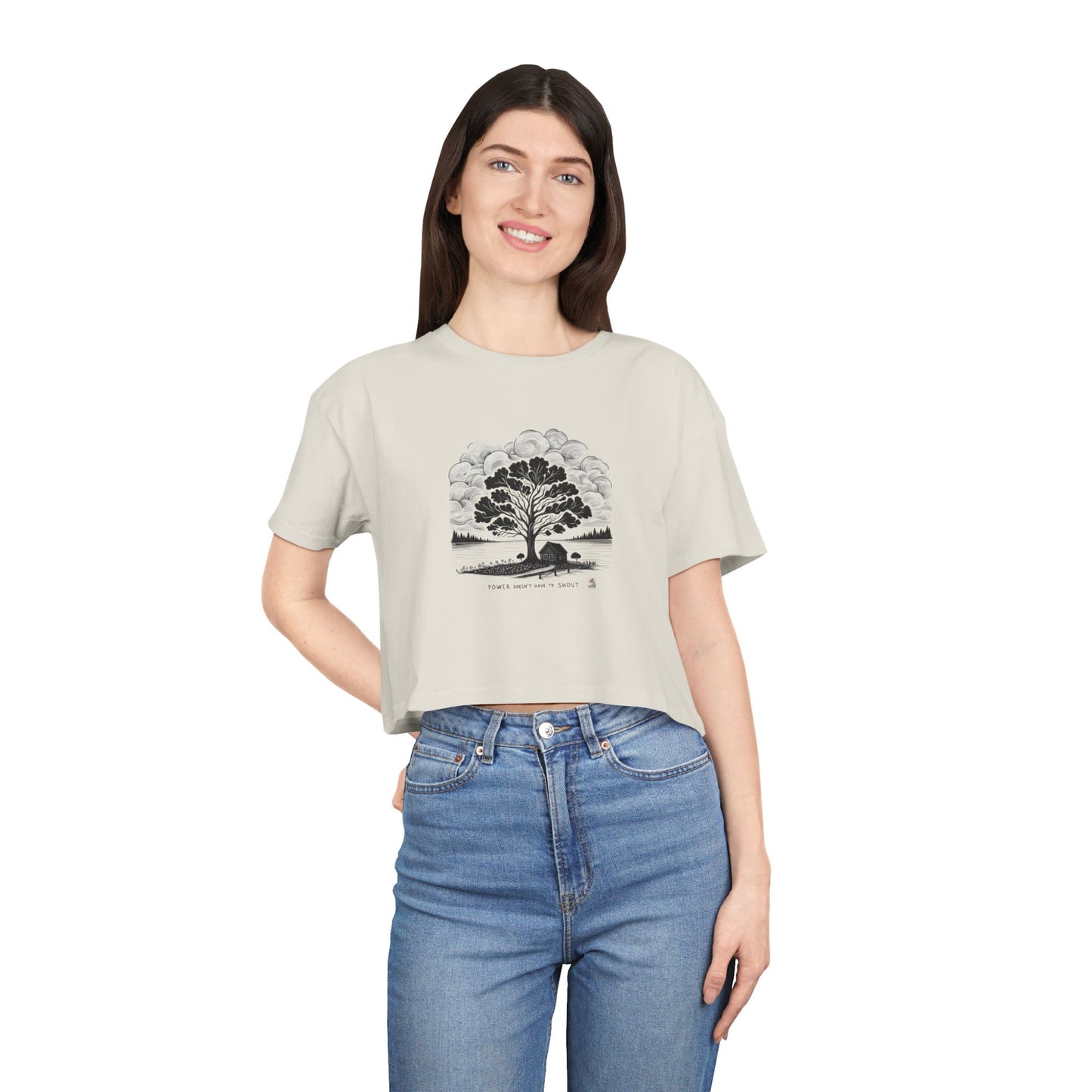 Nature-Inspired Women's Crop Tee, Casual Summer Top, Gift for Nature Lovers, Graphic Tee, Eco-Friendly Fashion
