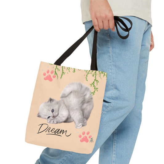 Dreamy Cat Tote Bag | Cute Pet Lover Gift | Stylish Eco-Friendly Tote | Paws & Whiskers Design | Everyday Use, Beach Bag, Shopping Bag