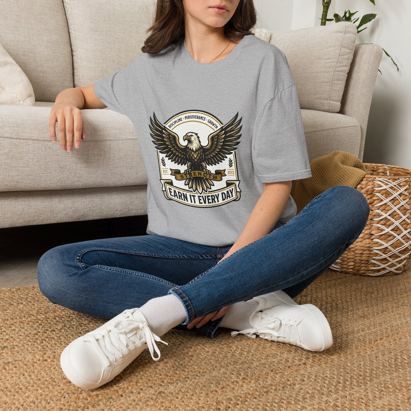 Eagle Emblem Earn It Every Day T-Shirt | Wisdom, Discipline, Perseverance
