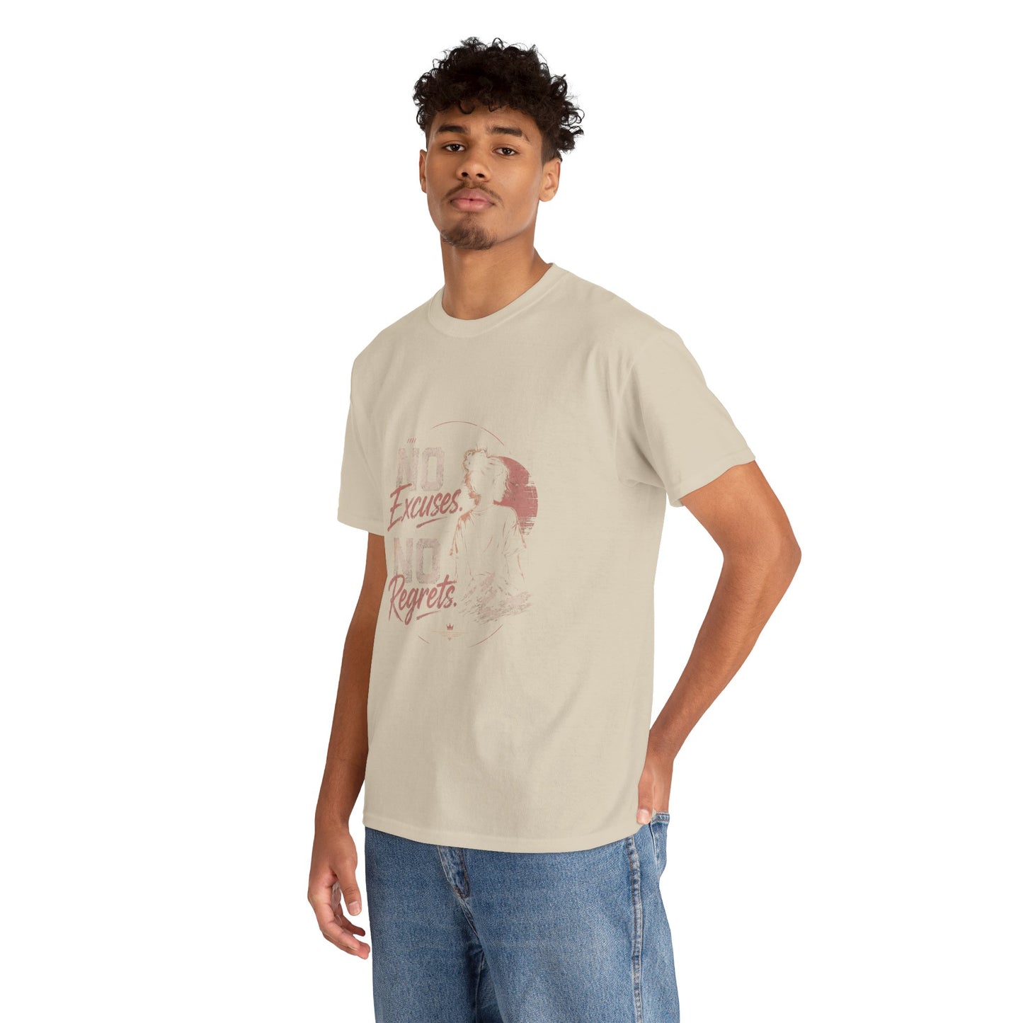 No Excuses No Regrets Tee | Motivational Graphic T-Shirt | Silhouette Design
