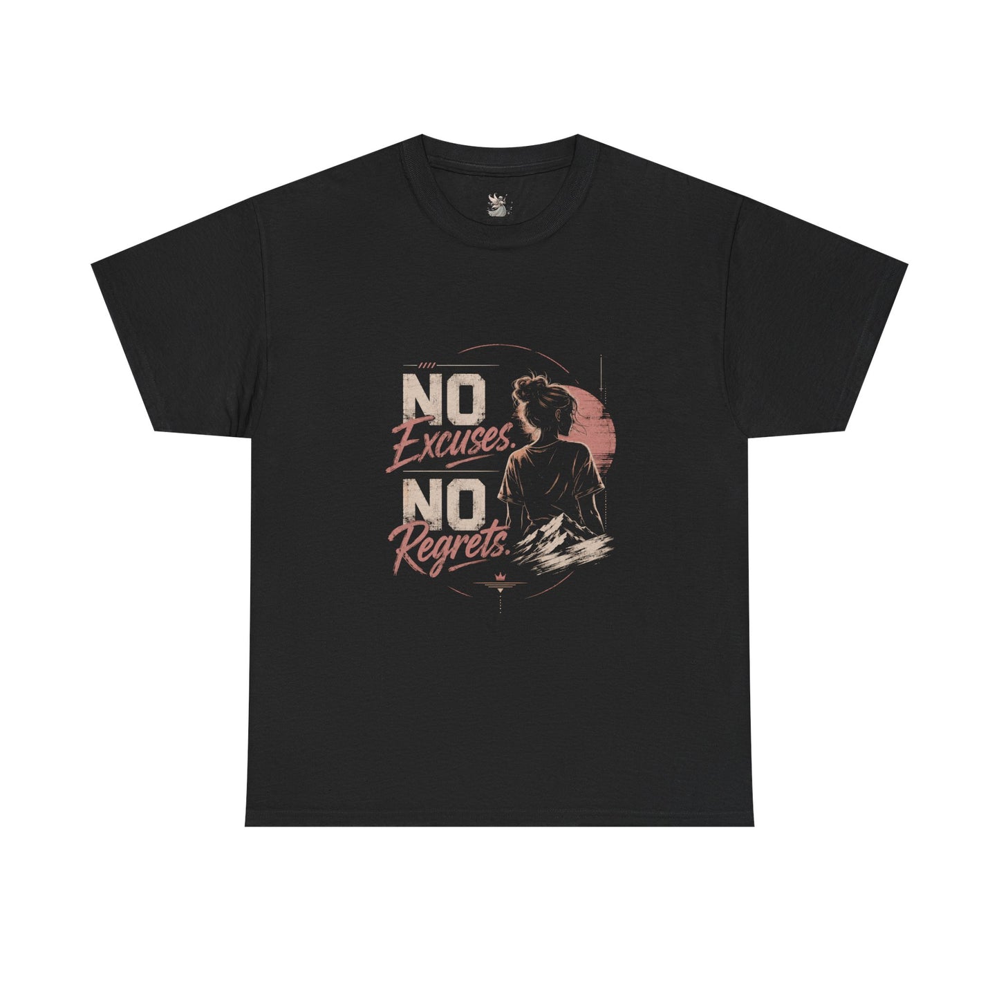 No Excuses No Regrets Tee | Motivational Graphic T-Shirt | Silhouette Design