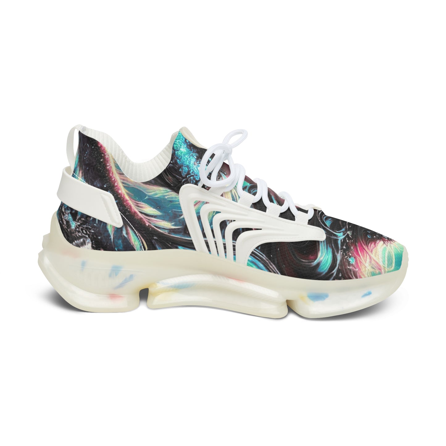 Vibrant Women's Mesh Sneakers, Stylish Athletic Shoes, Trendy Workout Footwear, Unique Fashion Sneakers, Colorful Sports Shoes