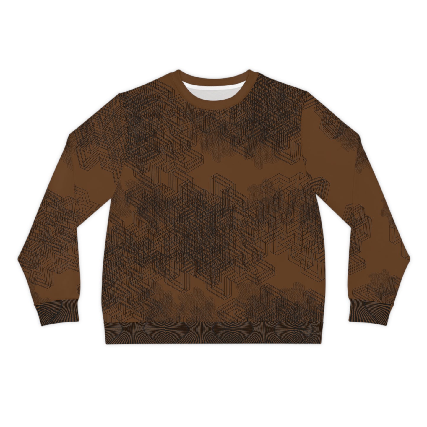 Stylish Geometric Print Lightweight Sweatshirt, Cozy Sweatshirt, Trendy Apparel, AOP Design, Perfect Gift, Casual Outfit