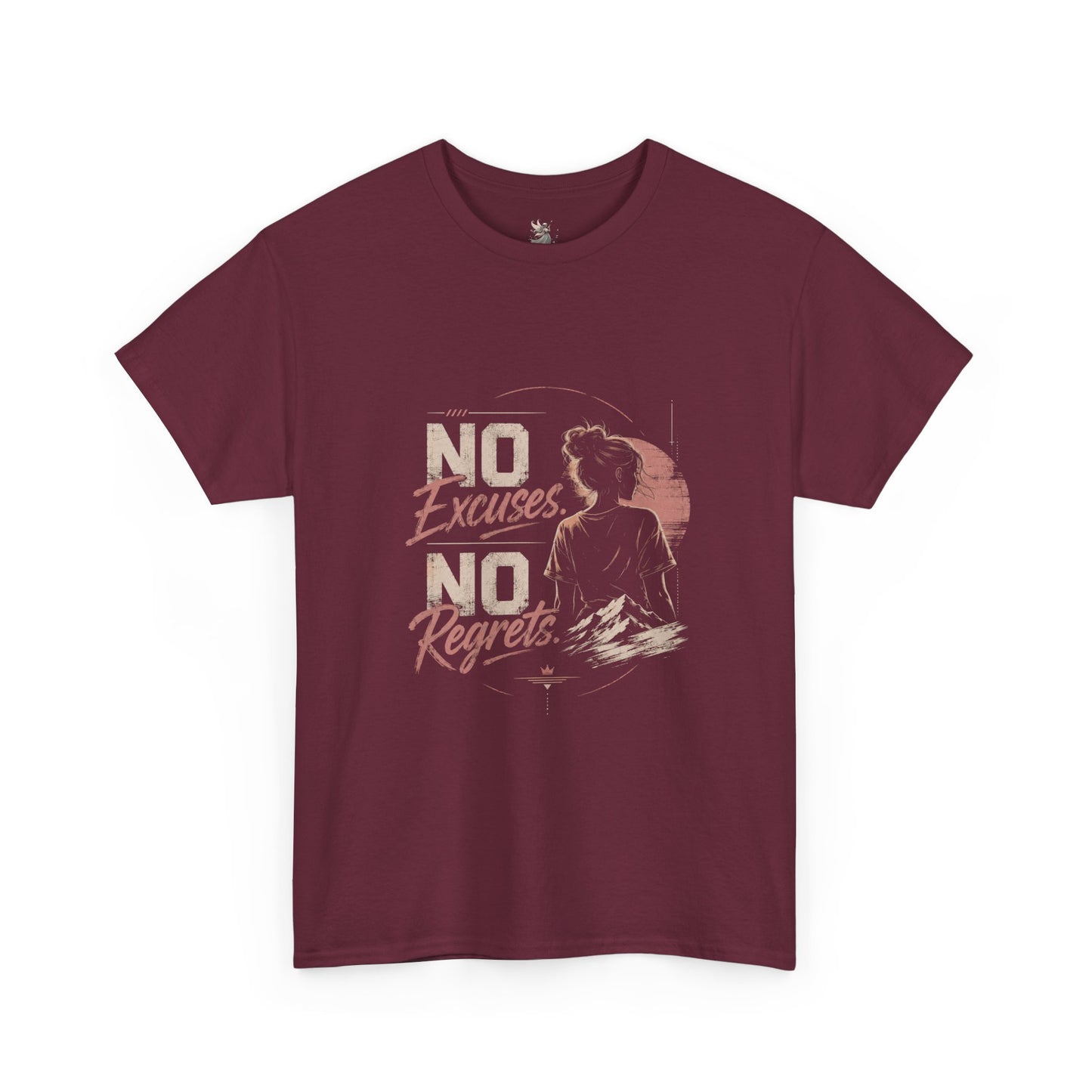 No Excuses No Regrets Tee | Motivational Graphic T-Shirt | Silhouette Design
